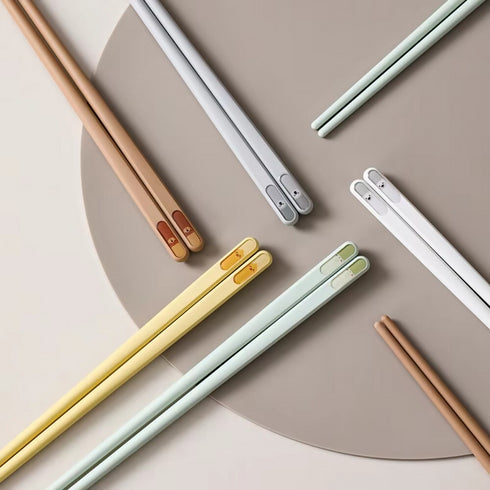 ECOCO - Anti slip alloy chopsticks-cartoon style 5 piece